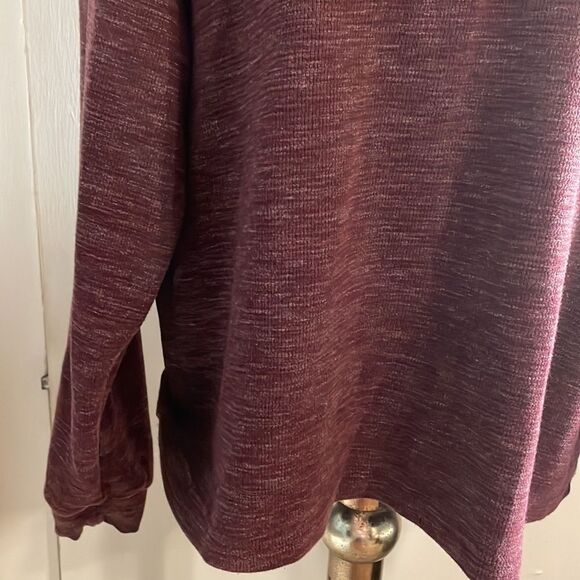 XL Ike Behar Chile Garnet over-dye long sleeve 1/4 zip pullover sweater - Picture 5 of 13